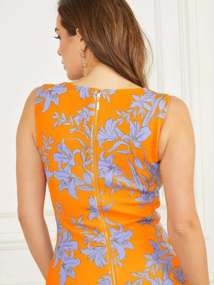 Dresses Women Marciano Sunburst Pencil Dress Sunburst Orange Dresses Women Marciano Sunburst Pencil Dress Sunburst Orange