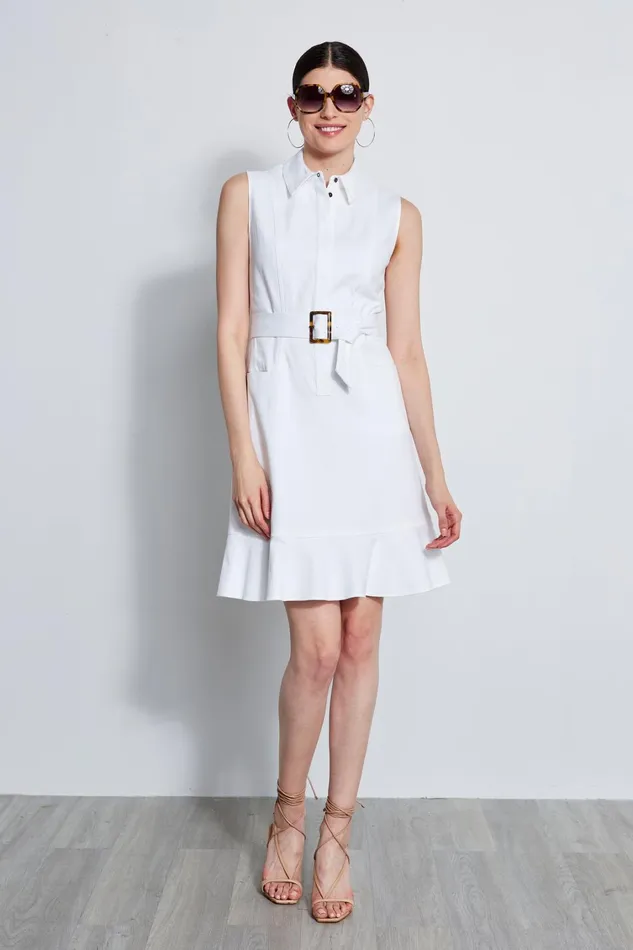 Elie Tahari Dresses and Jumpsuits Denim Fit and Flare Dress White 8211 Women