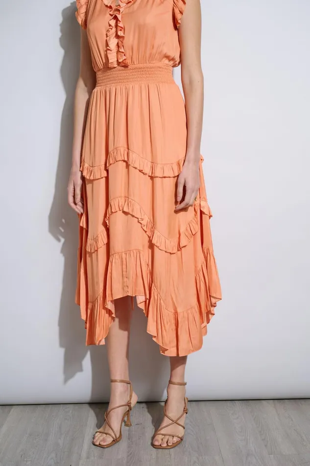 Elie Tahari Dresses and Jumpsuits Ruffle Midi Dress Hopscotch 8211 Women
