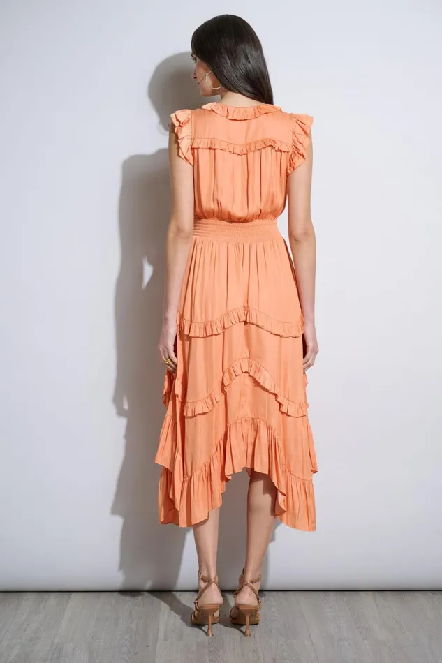 Elie Tahari Dresses and Jumpsuits Ruffle Midi Dress Hopscotch 8211 Women
