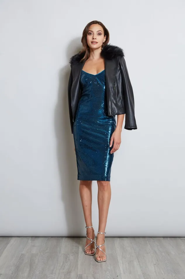 Elie Tahari Dresses and Jumpsuits Sequin Slip Dress Teal 8211 Women
