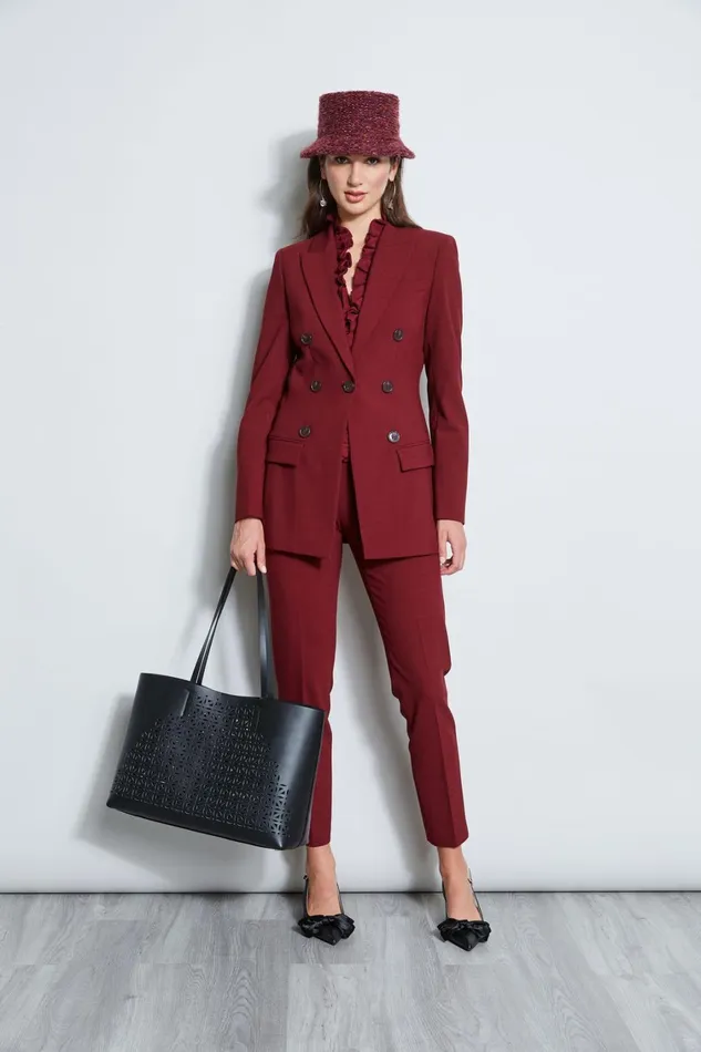 Elie Tahari Jackets and Blazers 7 Button Blazer Bordeaux 8211 Women