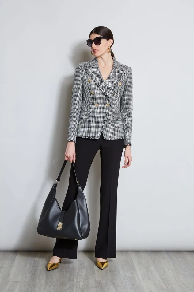 Elie Tahari Jackets and Blazers Double Breasted Tweed Blazer Blkwht 8211 Women