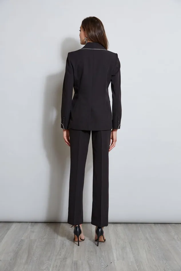 Elie Tahari Jackets and Blazers Rhinestone Edged Blazer Noir 8211 Women