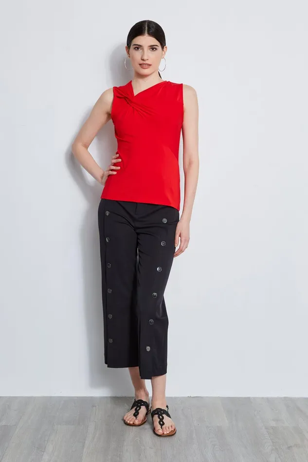 Elie Tahari Knits and Sweaters Sleeveless Asymmetric Twist Knit Tropic Red 8211 Women