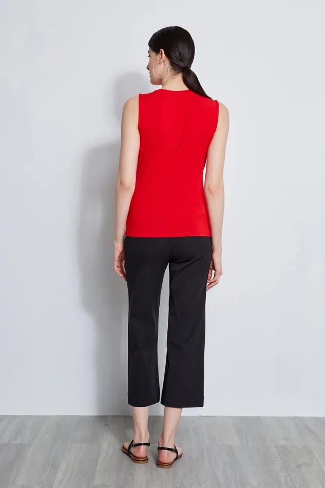 Elie Tahari Knits and Sweaters Sleeveless Asymmetric Twist Knit Tropic Red 8211 Women