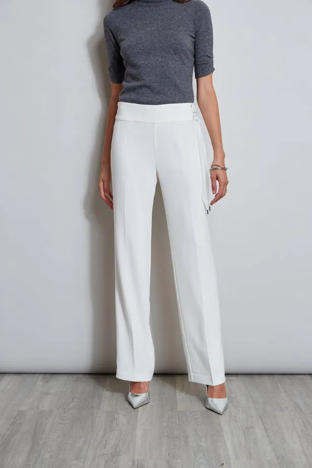 Elie Tahari Pants Crepe Side Tie Pant Foam 8211 Women