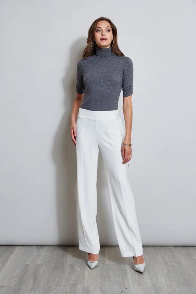 Elie Tahari Pants Crepe Side Tie Pant Foam 8211 Women