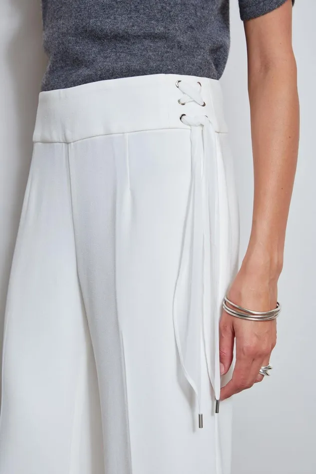 Elie Tahari Pants Crepe Side Tie Pant Foam 8211 Women