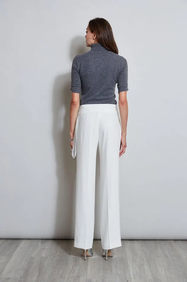 Elie Tahari Pants Crepe Side Tie Pant Foam 8211 Women