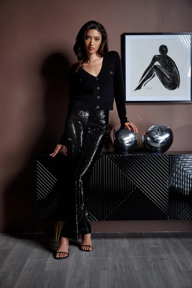 Elie Tahari Pants Sequin Pant Black 8211 Women