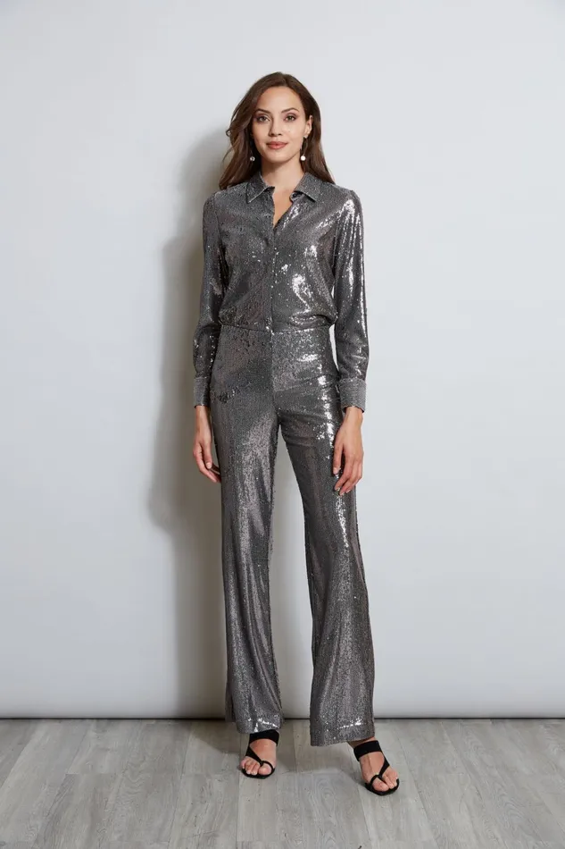 Elie Tahari Pants Sequin Pant Gunmetal 8211 Women