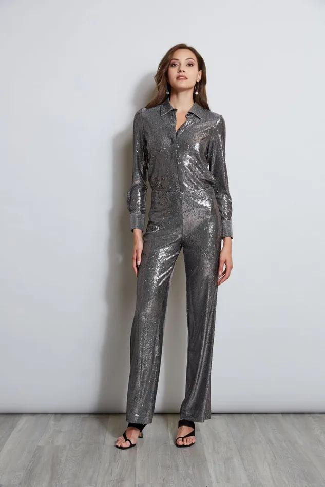 Elie Tahari Pants Sequin Pant Gunmetal 8211 Women