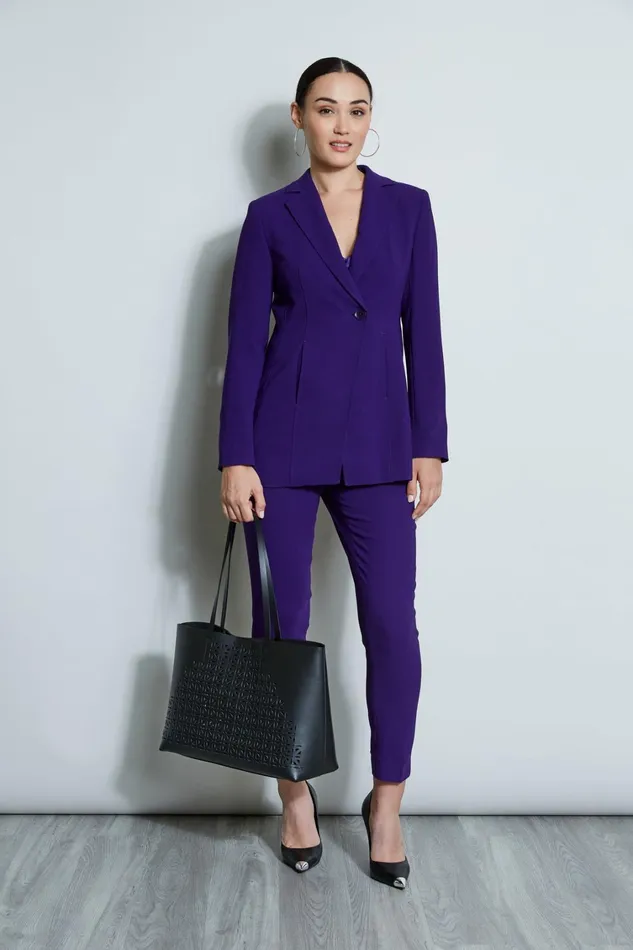 Elie Tahari Pants Slim Fit Crepe Pant Winter Plum 8211 Women