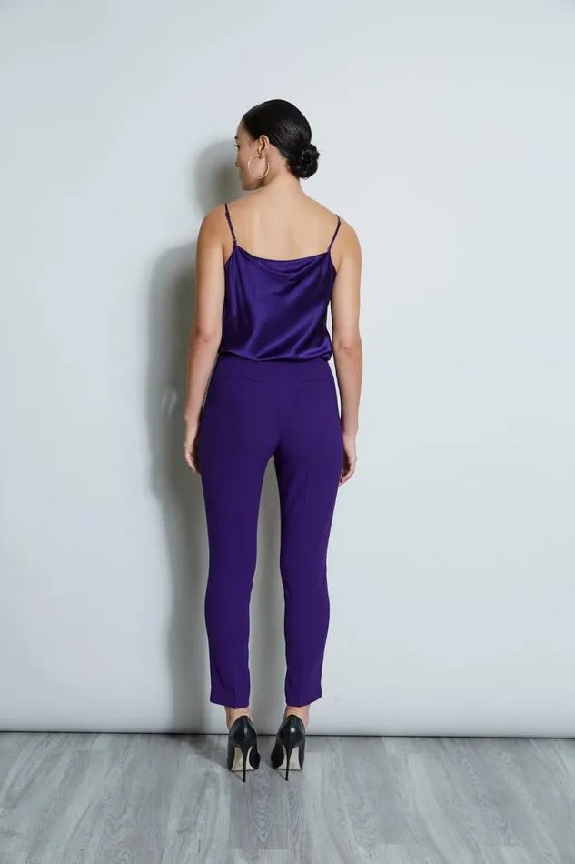 Elie Tahari Pants Slim Fit Crepe Pant Winter Plum 8211 Women