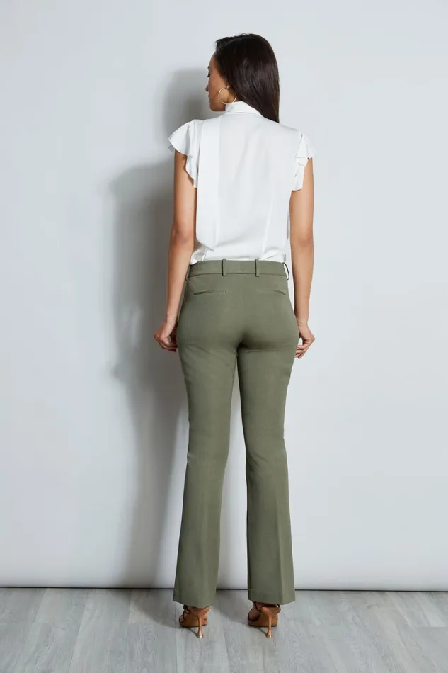 Elie Tahari Pants Stretch Twill Fit and Flare Pant Willow Green 8211 Women