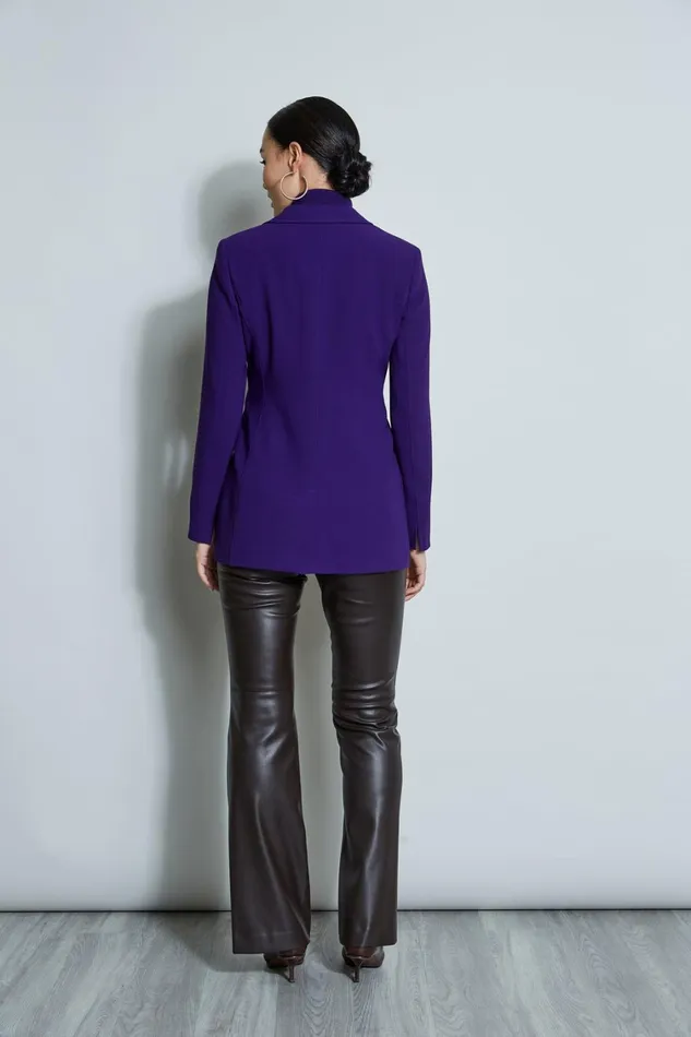 Elie Tahari Suiting Asymmetric Single Button Blazer Winter Plum 8211 Women