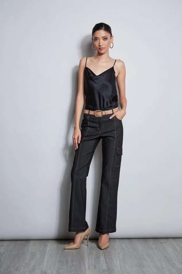 Elie Tahari Suiting Denim Cargo Pant Black 8211 Women