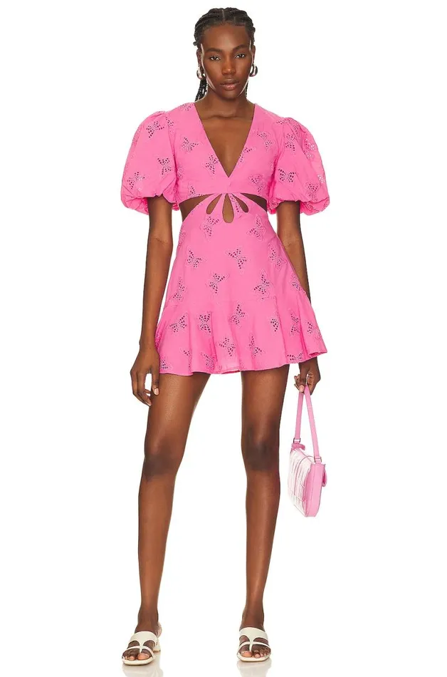 Farrah Mini Dress Fuchsia Pink Women Lovers and Friends Dresses
