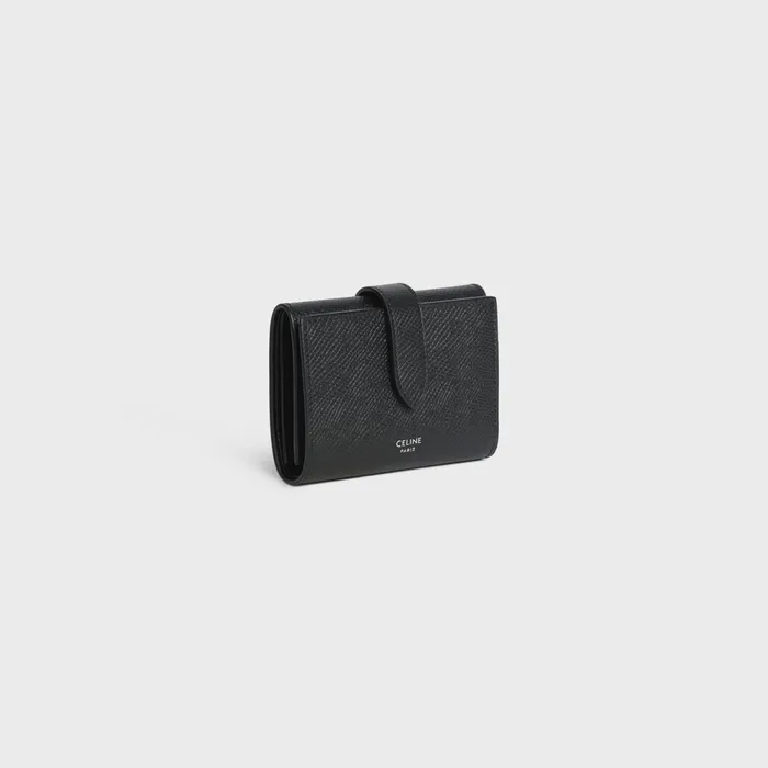 Fine Strap Wallet In Grained Calfskin Black Men CELINE WALLETS Fine Strap Wallet In Grained Calfskin Black Men CELINE WALLETS