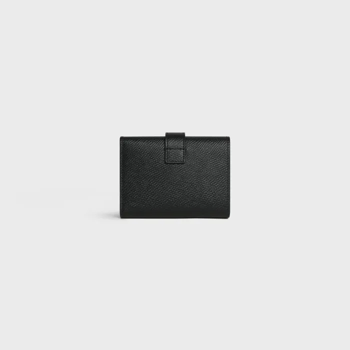 Fine Strap Wallet In Grained Calfskin Black Men CELINE WALLETS Fine Strap Wallet In Grained Calfskin Black Men CELINE WALLETS