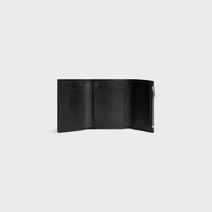 Fine Strap Wallet In Grained Calfskin Black Men CELINE WALLETS Fine Strap Wallet In Grained Calfskin Black Men CELINE WALLETS