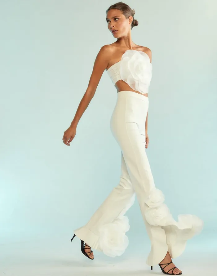 Flora Flare Pants 8211 White Women Cynthia Rowley Bottoms