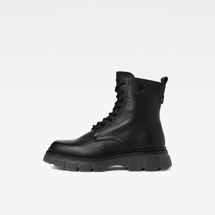 Footwear Women GStar RAW Radar High Tumbled Leather Boots Black