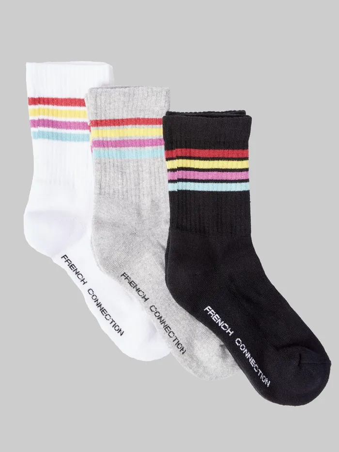 French Connection 3 Pack French Connection 4 Stripe Crew Socks Multi 1 Woman Underwear and Socks French Connection 3 Pack French Connection 4 Stripe Crew Socks Multi 1 Woman Underwear and Socks