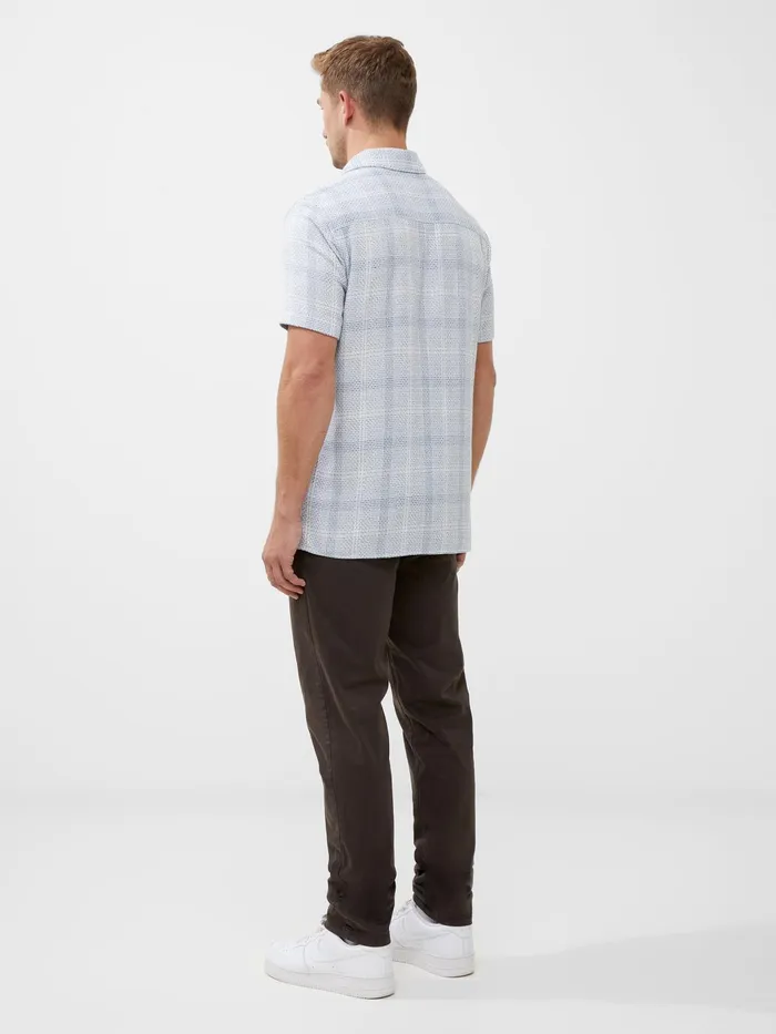 French Connection Barrow Dobby Short Sleeve Shirt Blue Combo Man Shirts