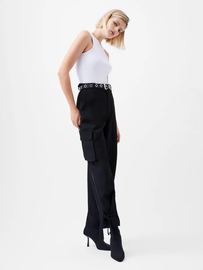 French Connection Bella Twill Trousers Blackout Woman Trousers