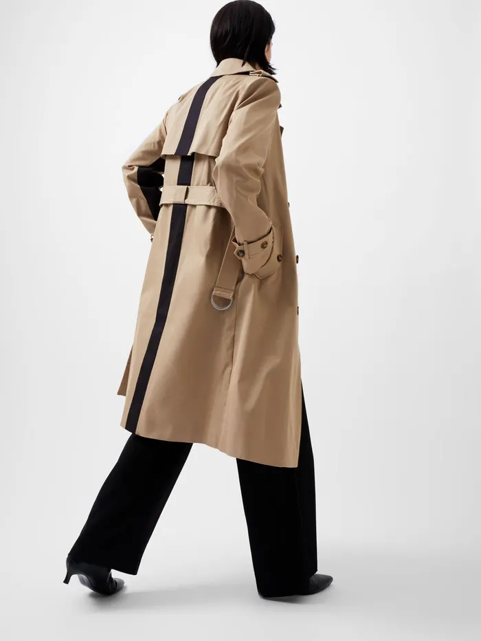 French Connection Coco Twill Trench Coat Autumn Camel Woman Coats and Jackets