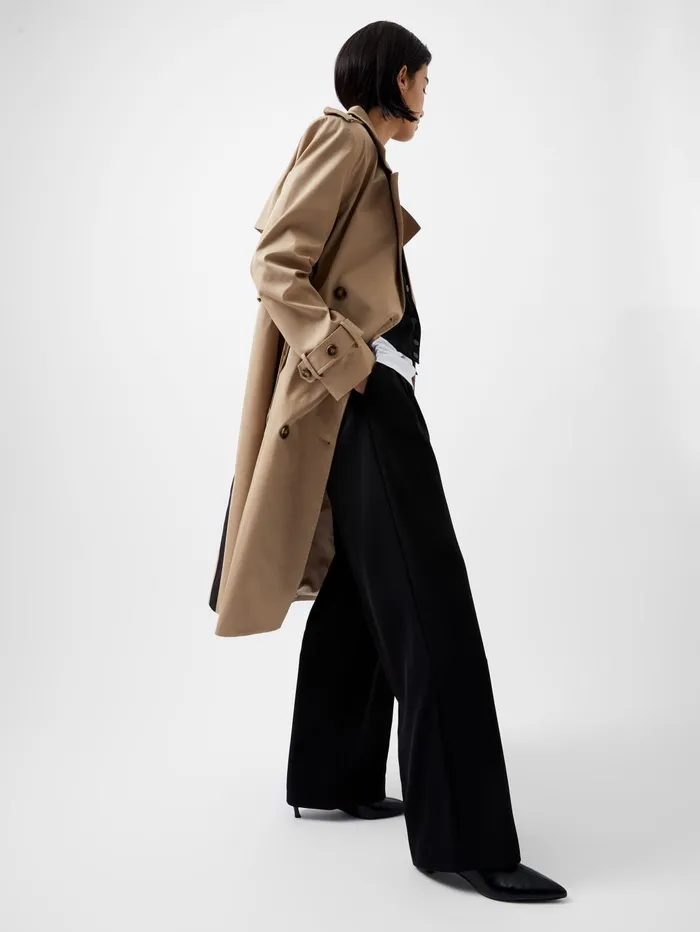 French Connection Coco Twill Trench Coat Autumn Camel Woman Coats and Jackets