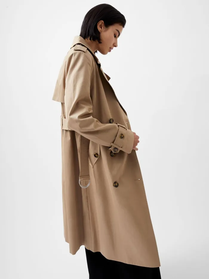 French Connection Coco Twill Trench Coat Autumn Camel Woman Coats and Jackets