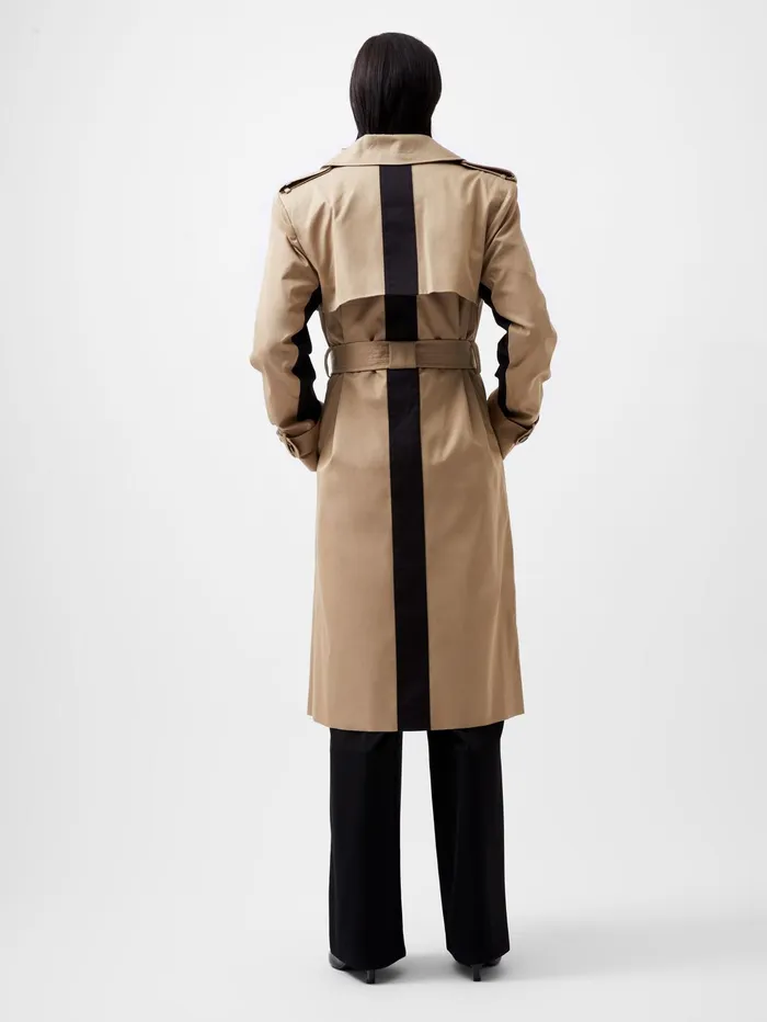 French Connection Coco Twill Trench Coat Autumn Camel Woman Coats and Jackets