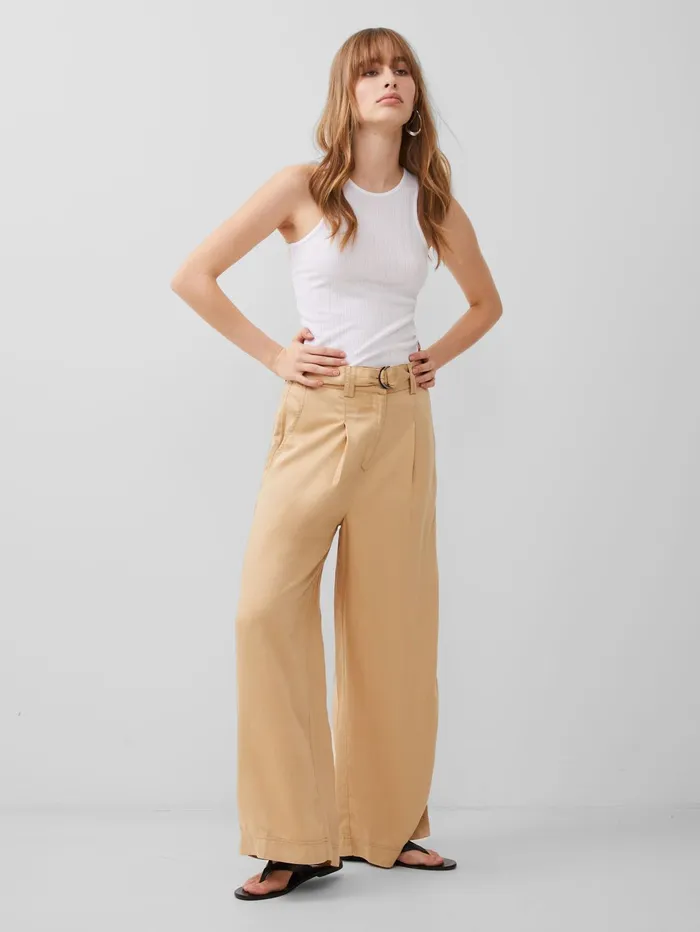 French Connection Elkie Twill Trousers Biscotti Woman Coords