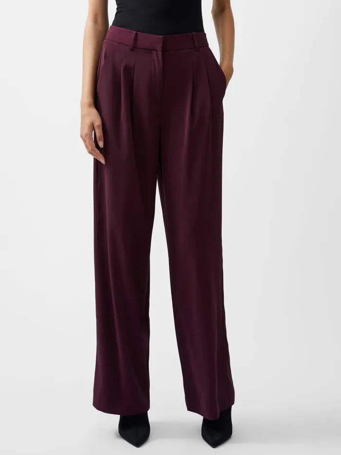 French Connection Harrie Suiting Trousers Burgundy Red Woman Trousers