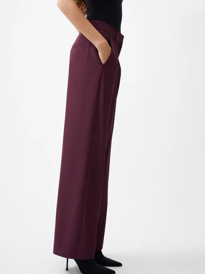 French Connection Harrie Suiting Trousers Burgundy Red Woman Trousers
