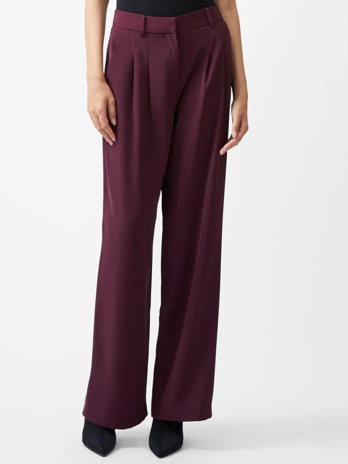 French Connection Harrie Suiting Trousers Burgundy Red Woman Trousers