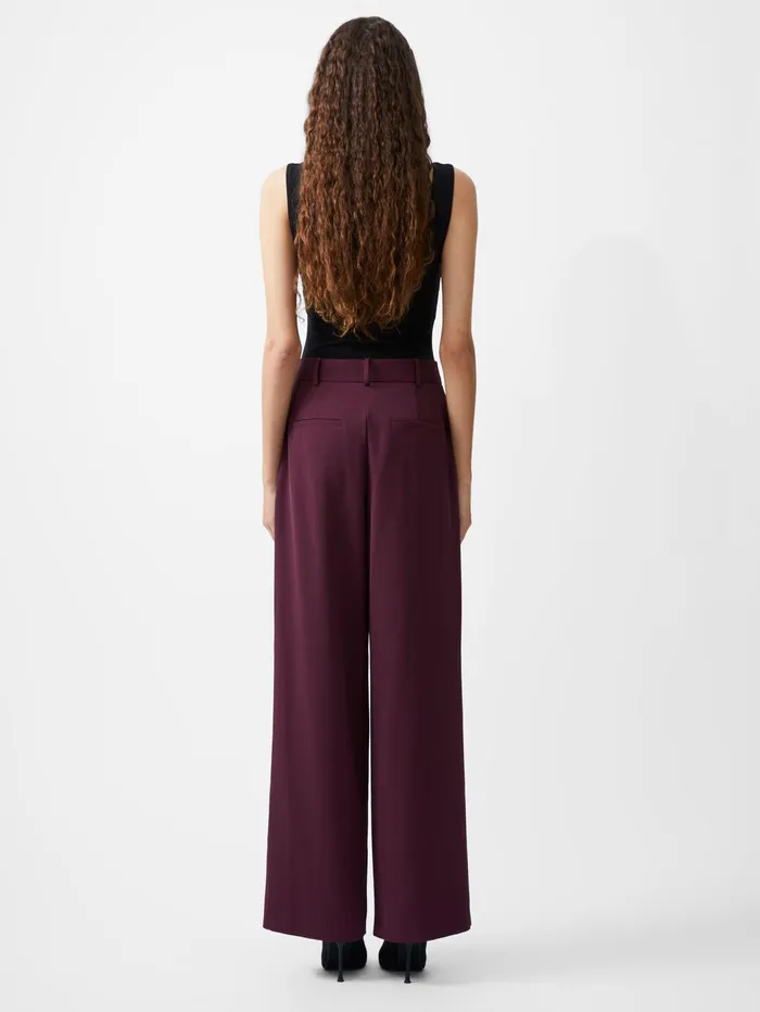 French Connection Harrie Suiting Trousers Burgundy Red Woman Trousers
