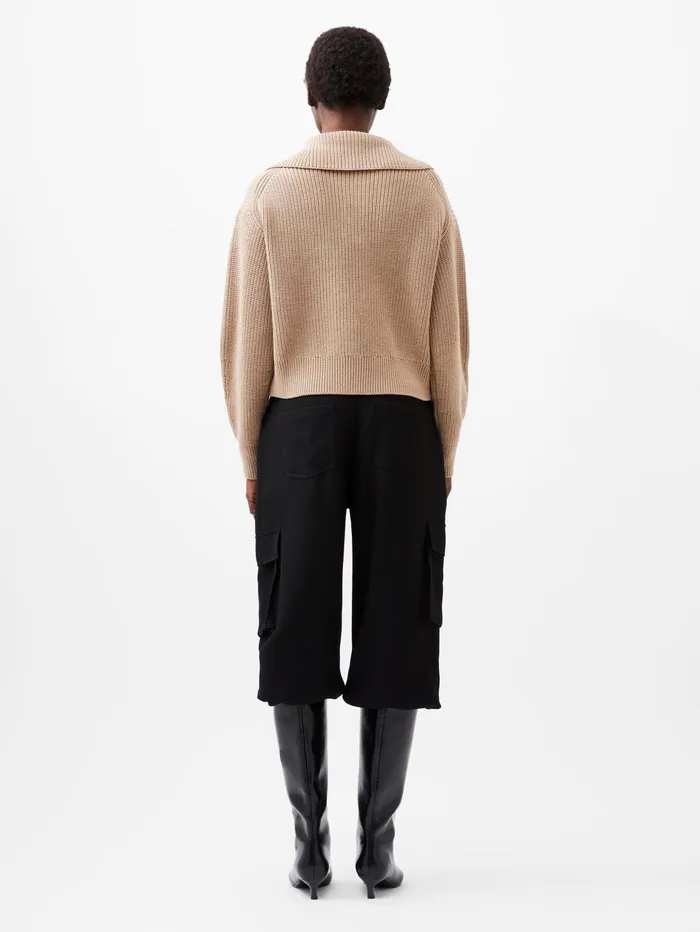 French Connection Joss Collared Jumper Camel Woman Jumpers and Cardigans
