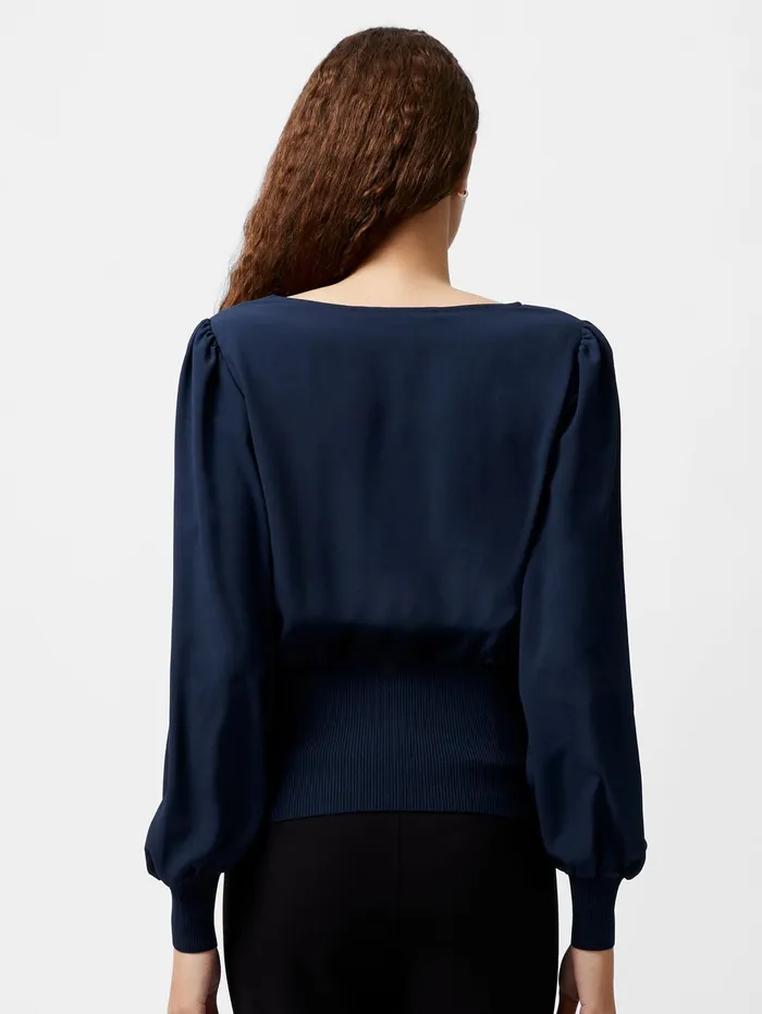 French Connection Krista Knit Slash Nk Jumper Marine Woman Jumpers and Cardigans