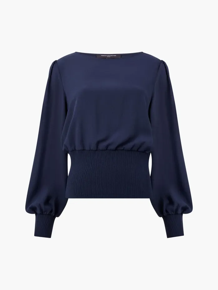 French Connection Krista Knit Slash Nk Jumper Marine Woman Jumpers and Cardigans