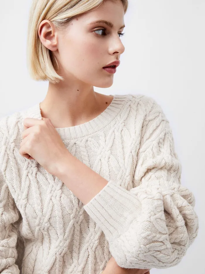 French Connection Layon Jini Jumper Classic Cream Woman Jumpers and Cardigans