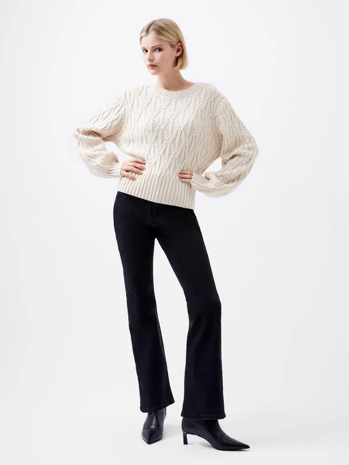 French Connection Layon Jini Jumper Classic Cream Woman Jumpers and Cardigans