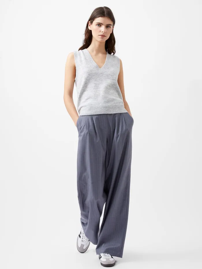 French Connection Morena Recycled Vest Dove Grey Melange Woman Jumpers and Cardigans