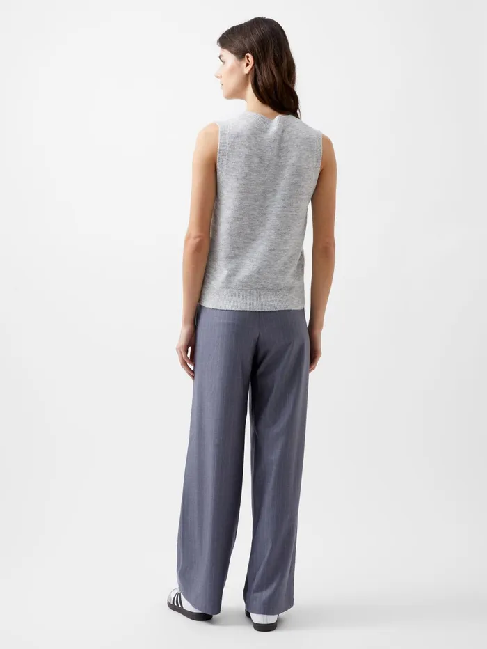 French Connection Morena Recycled Vest Dove Grey Melange Woman Jumpers and Cardigans