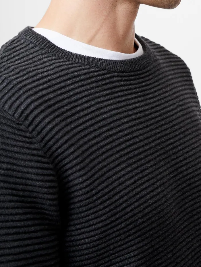 French Connection Ottoman Jumper Charcoal Melange Man Knitwear