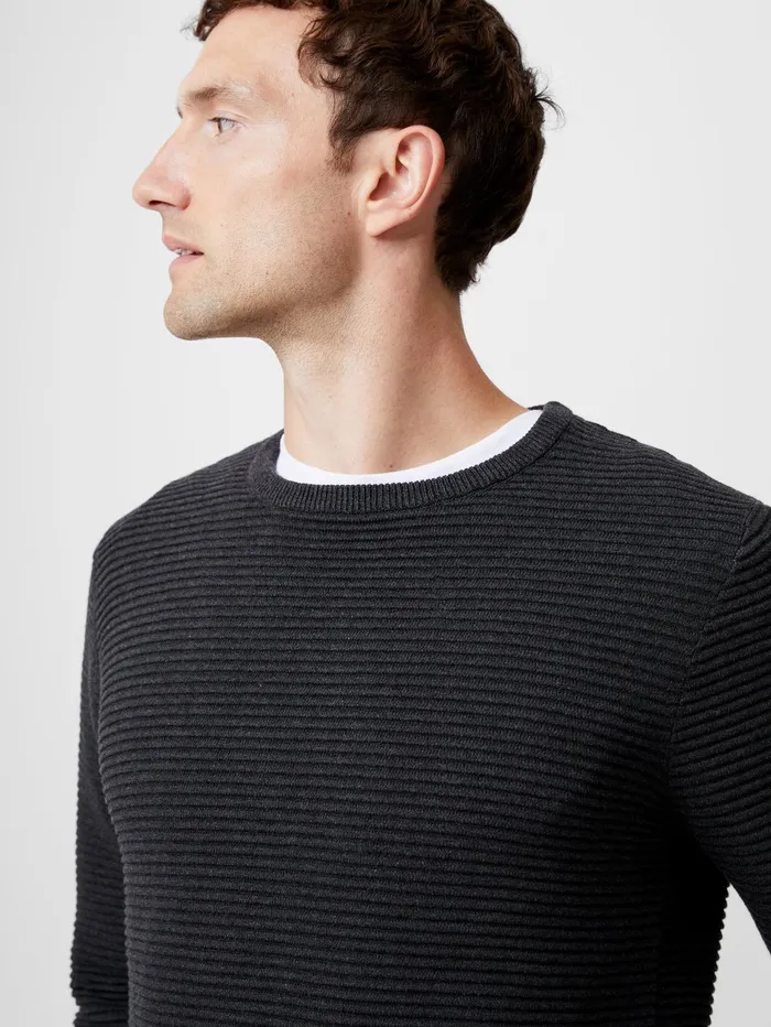 French Connection Ottoman Jumper Charcoal Melange Man Knitwear