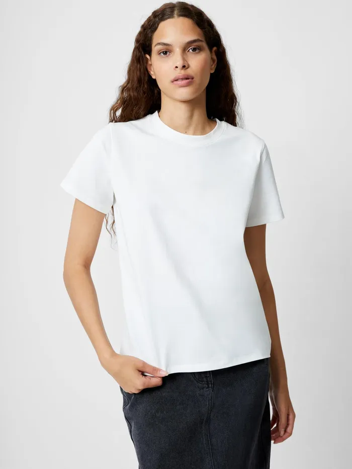 French Connection Premium Crew Neck TShirt Winter White Woman Tops